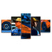 Blue & Orange Formula One Collection 5 Piece HD Multi Panel Canvas Wall Art Frame - Original Frame