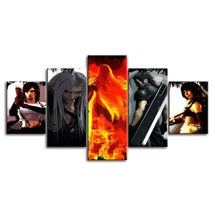 The Fierce Team Collection 5 Piece HD Multi Panel Canvas Wall Art Frame - Original Frame