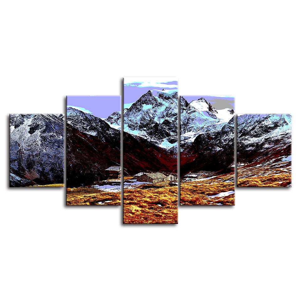 The Rocky Mountains Collection 5 Piece HD Multi Panel Canvas Wall Art Framee - Original Frame