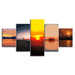 Different Sunsets Collection 5 Piece HD Multi Panel Canvas Wall Art Frame - Original Frame