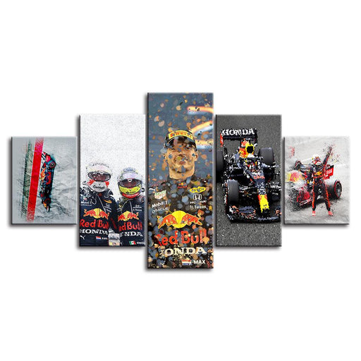 Formula 1 Racing 5 Piece HD Multi Panel Canvas Wall Art Frame - Original Frame