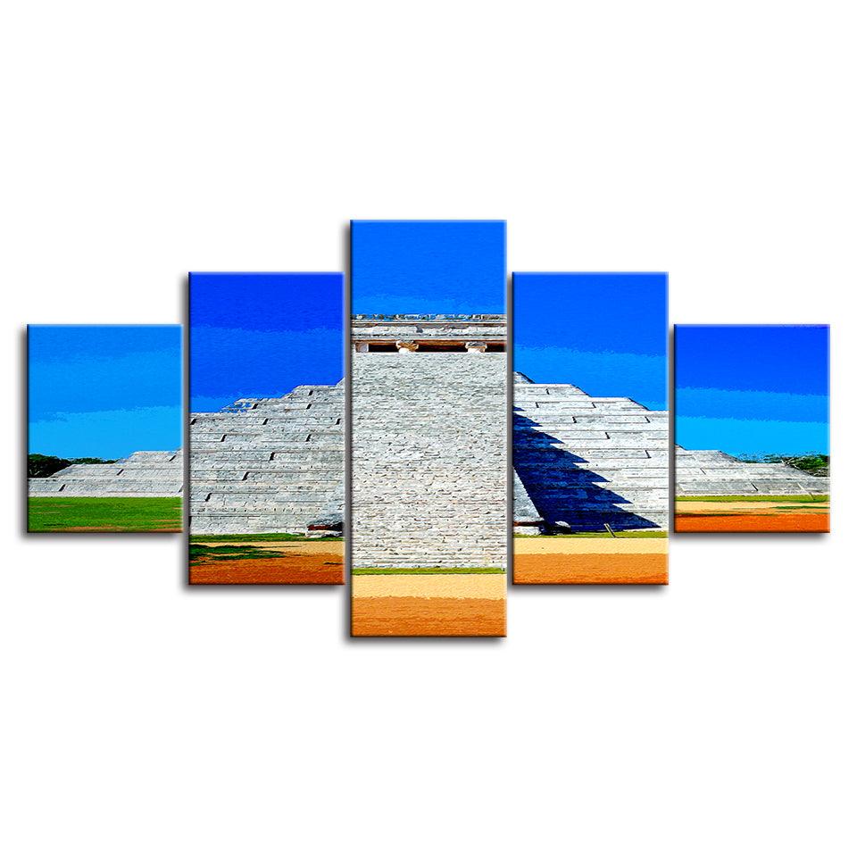 The Mexican Pyramid Collection 5 Piece HD Multi Panel Canvas Wall Art Frame - Original Frame