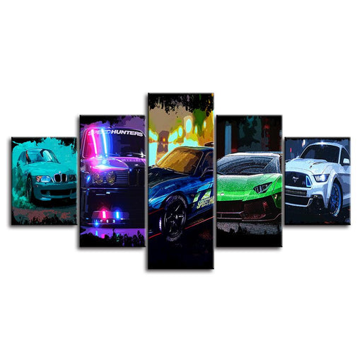 The Elite Racing Cars 5 Piece HD Multi Panel Canvas Wall Art Frame - Original Frame