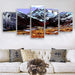 Swiss Alps 5 Piece HD Multi Panel Canvas Wall Art Frame - Original Frame