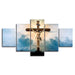 Jesus On The Cross 5 Piece HD Multi Panel Canvas Wall Art Frame - Original Frame