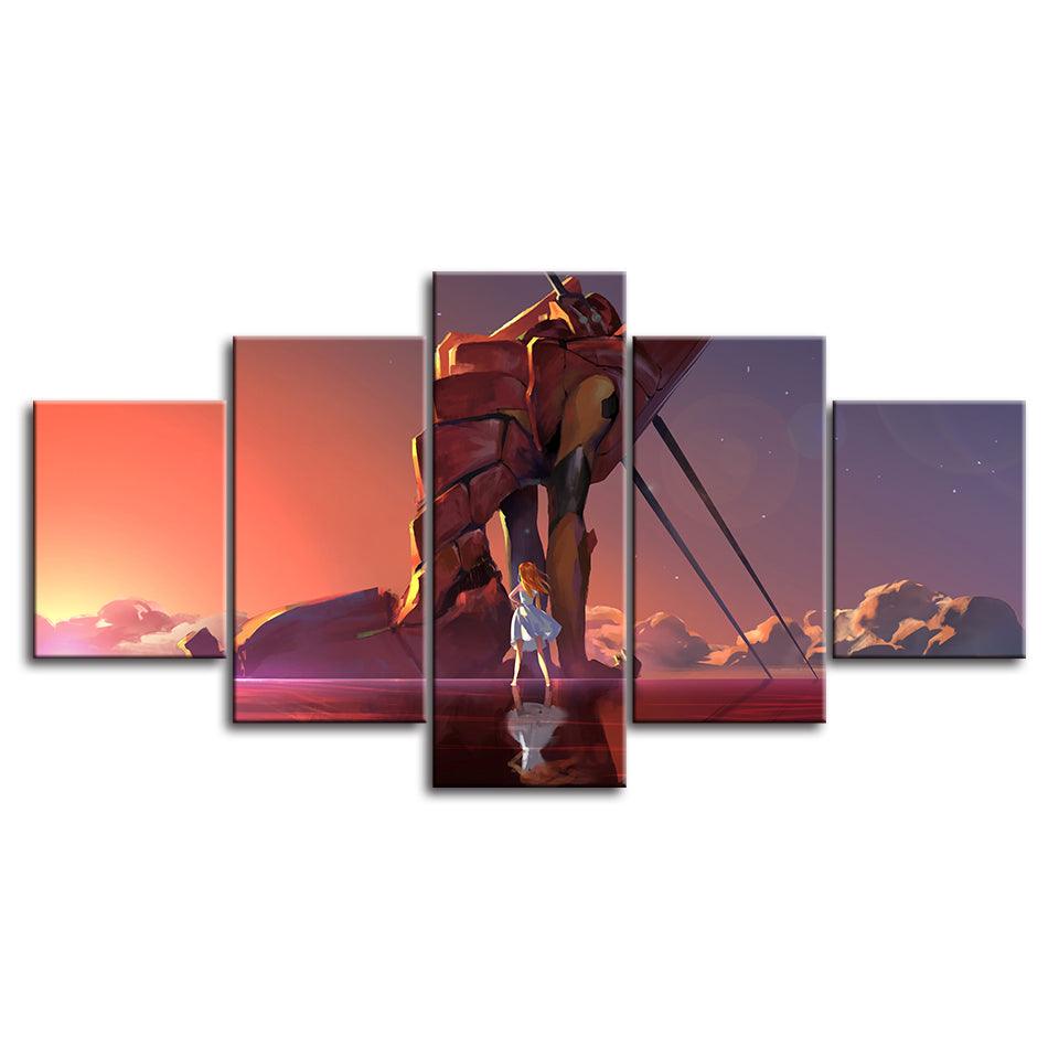 Woman Looking At A Rock 5 Piece HD Multi Panel Canvas Wall Art Frame - Original Frame