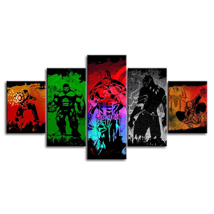 Multicolor Marvel Superheroes HD Multi Panel Canvas Wall Art Frame