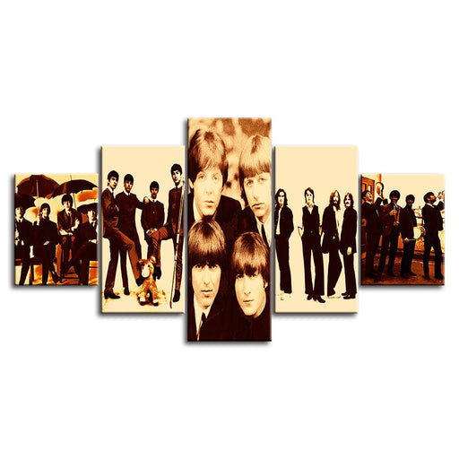 The Beatles 5 Piece HD Multi Panel Canvas Wall Art Frame - Original Frame