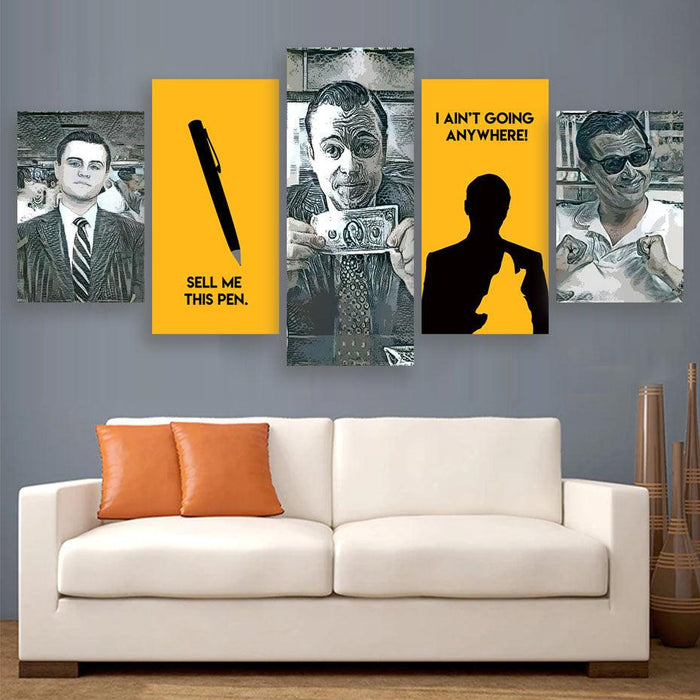 Wolf Of Wall Street 5 Piece HD Multi Panel Canvas Wall Art Frame - Original Frame