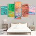 Pixelated Patterns 5 Piece HD Multi Panel Canvas Wall Art - Original Frame