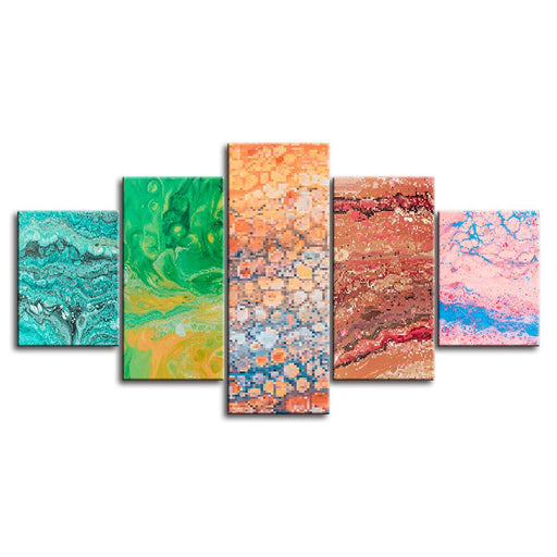 Abstract Colours Collection 5 Piece HD Multi Panel Canvas Wall Art Frame - Original Frame