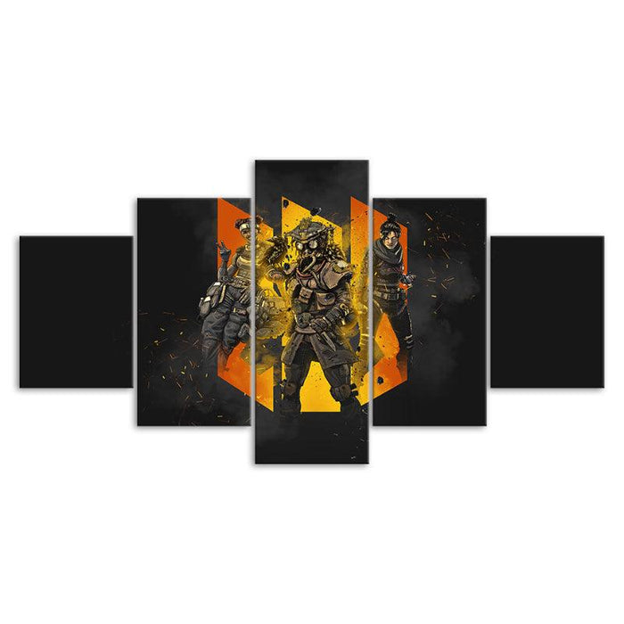 Apex Legends 5 Piece Matt Black 3D Panel Canvas Wall Art Frame - Original Frame