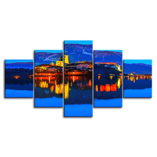 The Abstract Lighthouse Collection 5 Piece HD Multi Panel Canvas Wall Art Frame - Original Frame