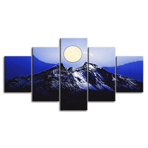 A Magical Full Moon Collection 5 Piece HD Multi Panel Canvas Wall Art Frame - Original Frame