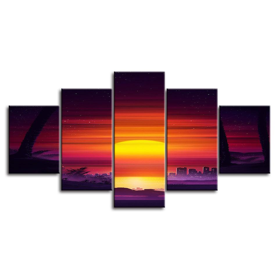 The Mighty Sunrise Collection 5 Piece HD Multi Panel Canvas Wall Art Frame - Original Frame