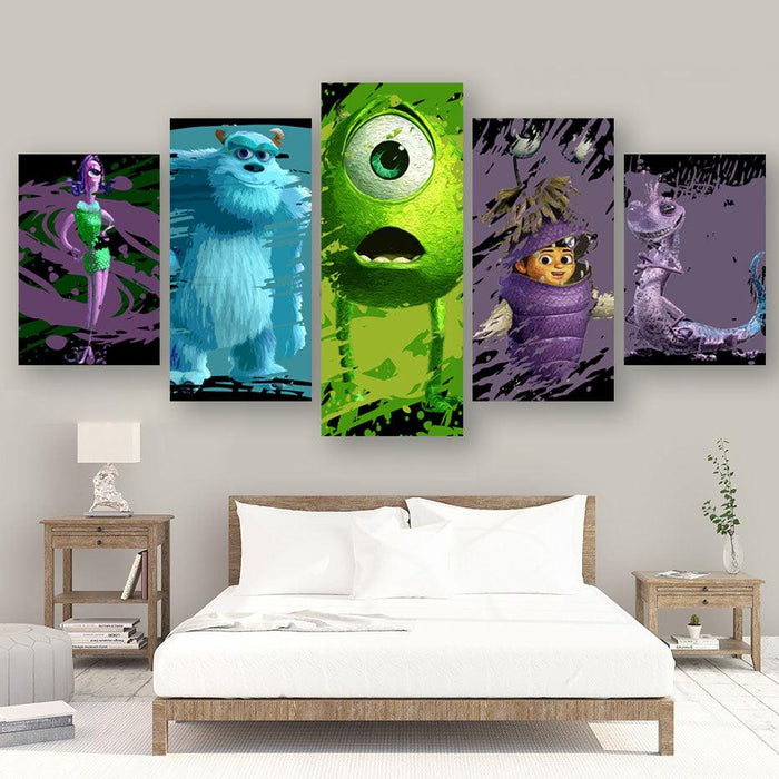 Monsters Inc. 5 Piece HD Multi Panel Canvas Wall Art Frame - Original Frame