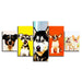 Our Best Friends Collection 5 Piece HD Multi Panel Canvas Wall Art Frame - Original Frame