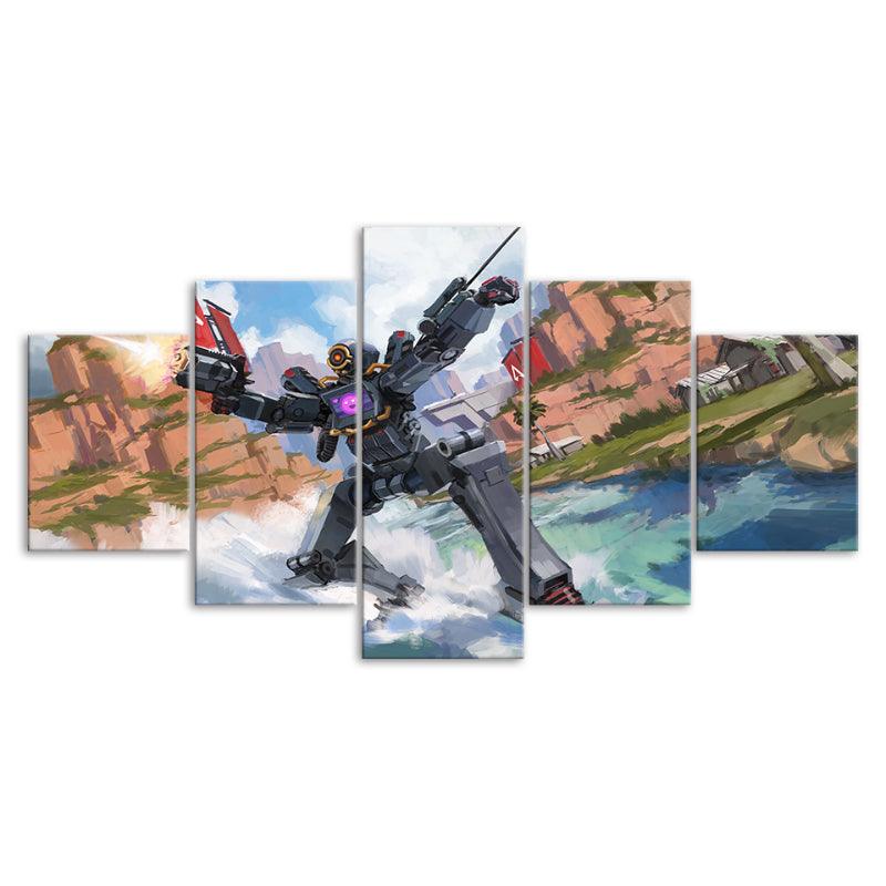 Apex Legends - 5 Piece Colorful HD Multi Panel Canvas Wall Art Frame - Original Frame