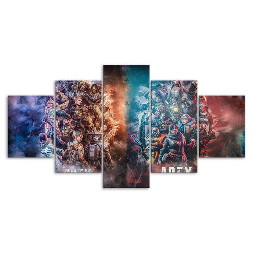 Apex Legends Anime 5 Piece Super Heroes Print Canvas Wall Art Frames - Original Frame