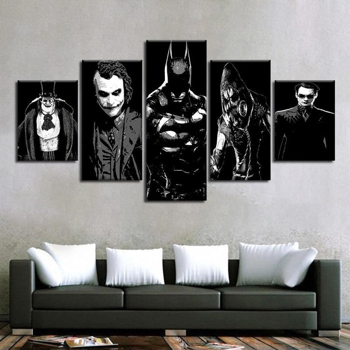 Batman Returns 5 Piece HD Multi Panel Canvas Wall Art Frame - Original Frame