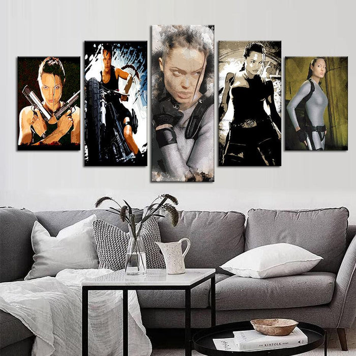 Tomb Raider 5 Piece HD Multi Panel Canvas Wall Art Frame - Original Frame