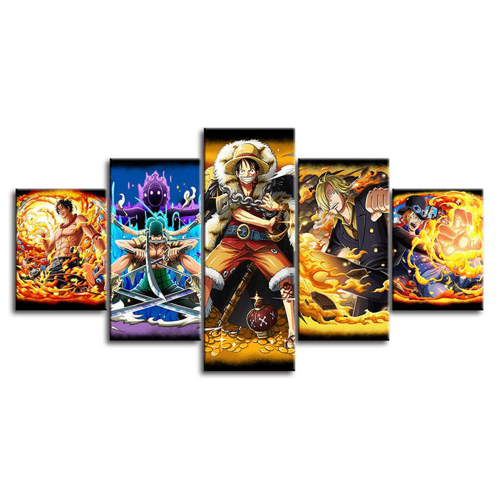 Anime 5 Piece HD Multi Panel Canvas Wall Art Frame - Original Frame