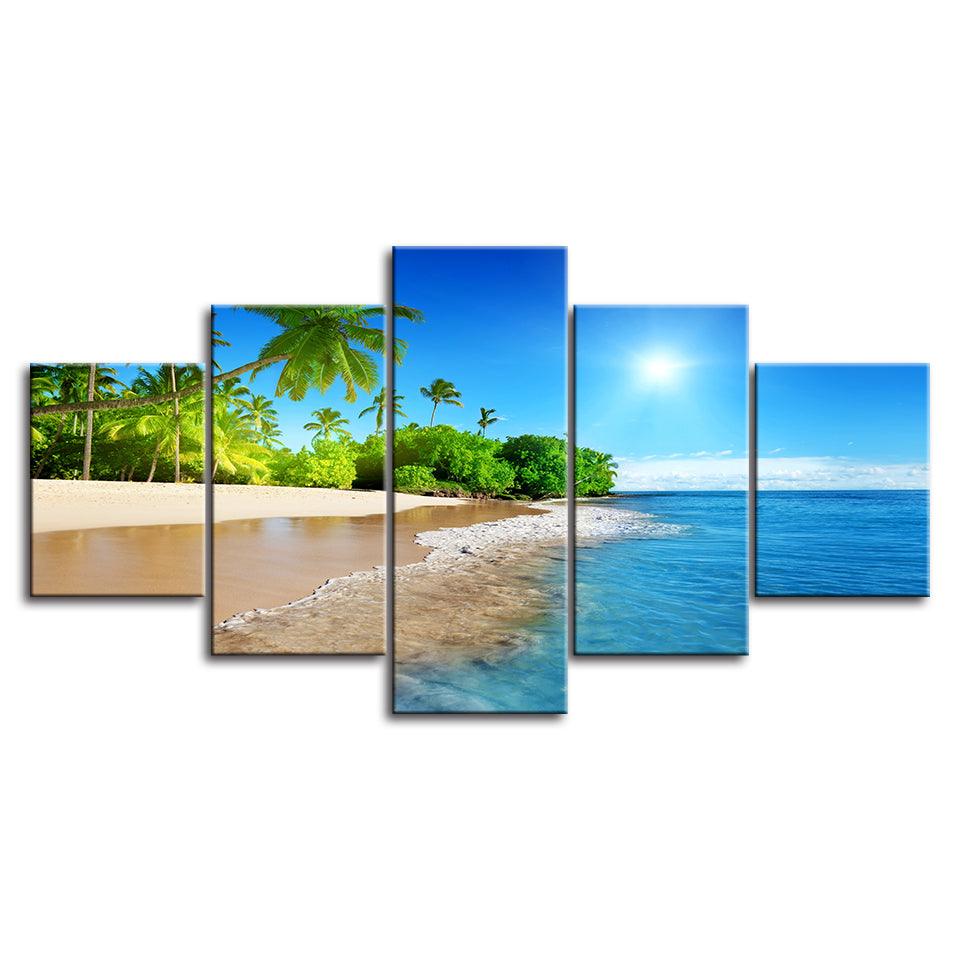 Sunny Beach HD Multi Panel Canvas Wall Art Frame - Original Frame