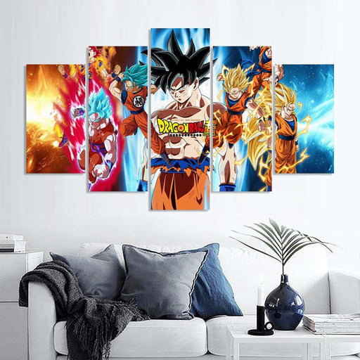 Epic Dragon Ball Z 5 Panel Canvas Art Frame - Original Frame