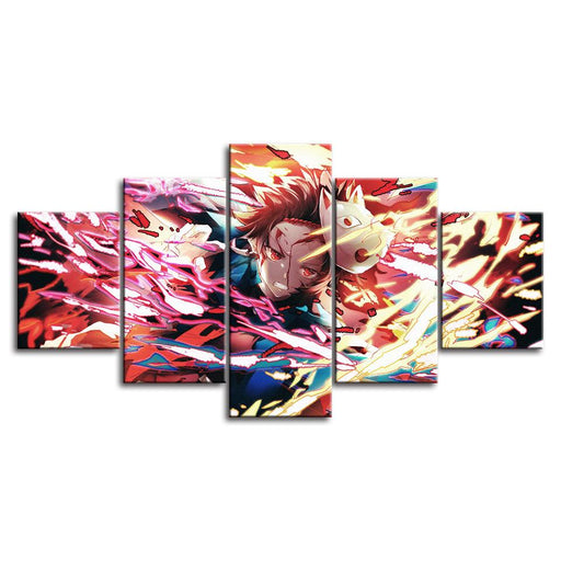 Demon Slayer Anime HD Multi Panel Canvas Wall Art Frame - Original Frame