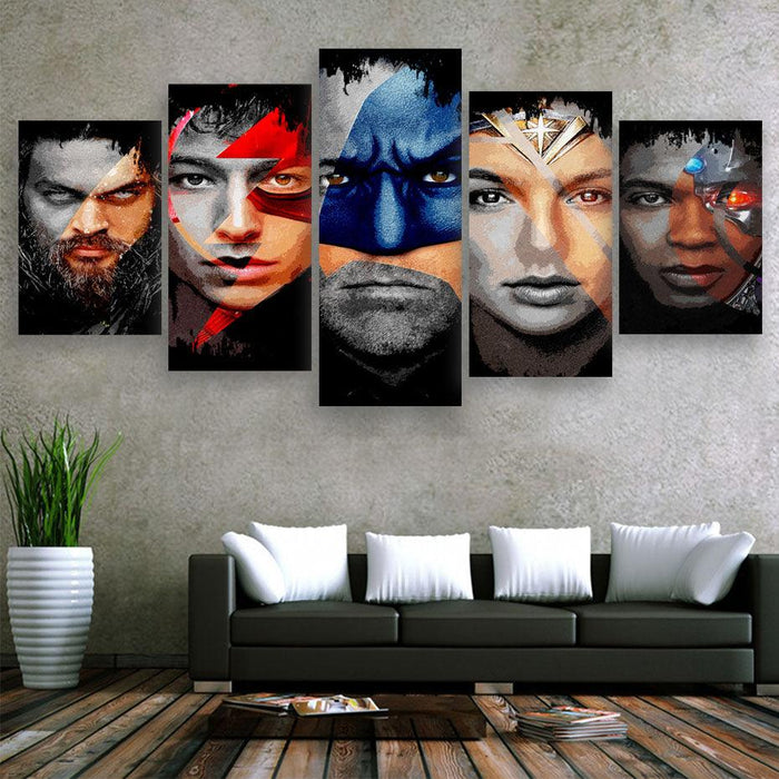 Movies Characters 5 Piece HD Multi Panel Canvas Wall Art Frame - Original Frame