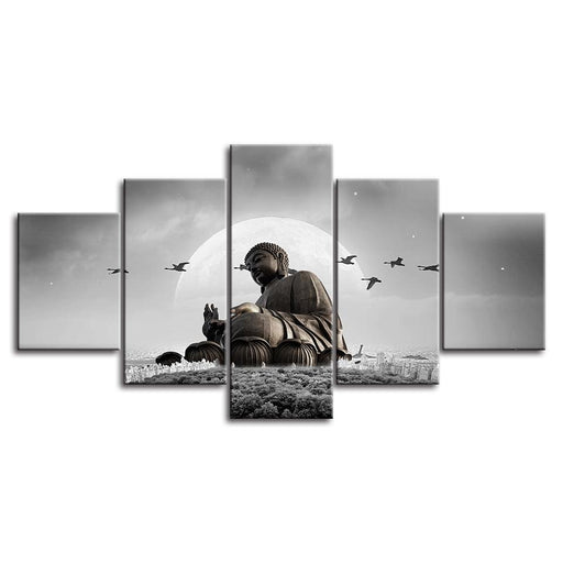 Buddha 5 Piece HD Multi Panel Canvas Wall Art Frame - Original Frame