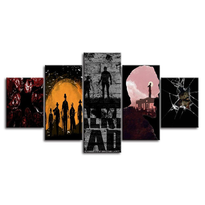 Walking Dead 5 Piece HD Multi Panel Canvas Wall Art Frame - Original Frame