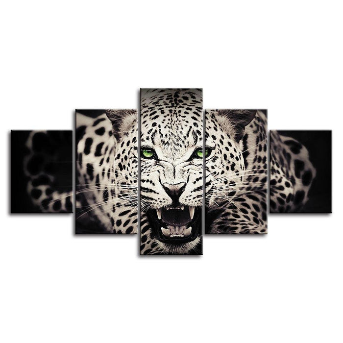 Wild Feline 5 Piece HD Multi Panel Canvas Wall Art Frame - Original Frame