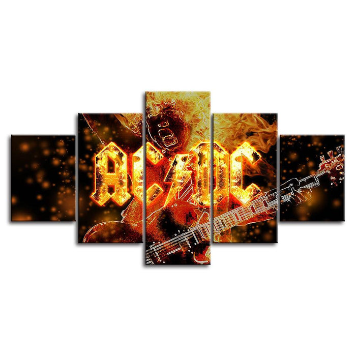 ACDC 5 Piece HD Multi Panel Canvas Wall Art Frame - Original Frame