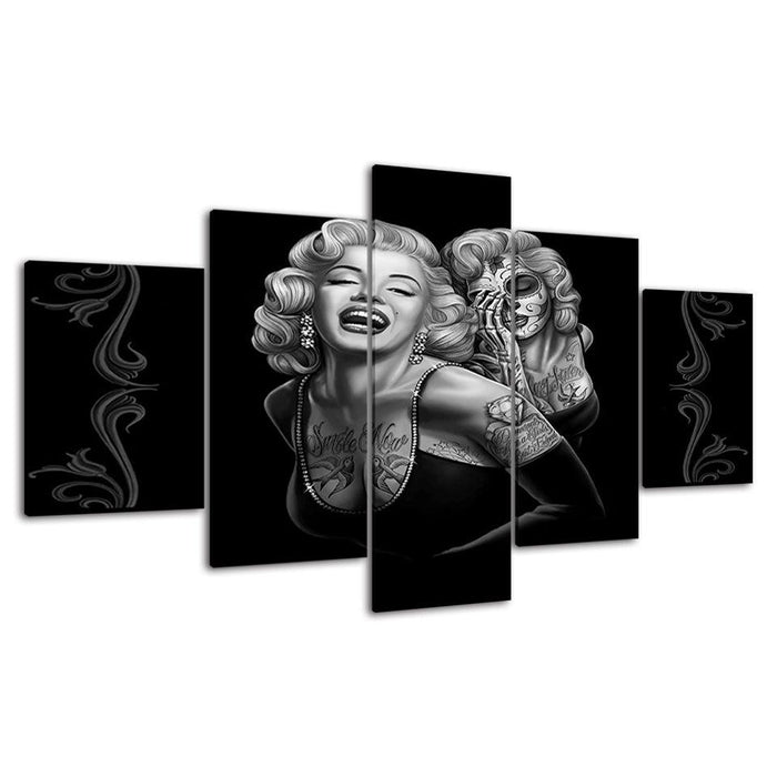 Marilyn Monroe 5 Piece HD Multi Panel Canvas Wall Art Frame