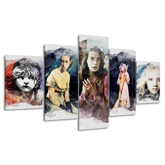 Multi Character 5 Piece HD Multi Panel Canvas Wall Art Frame - Original Frame