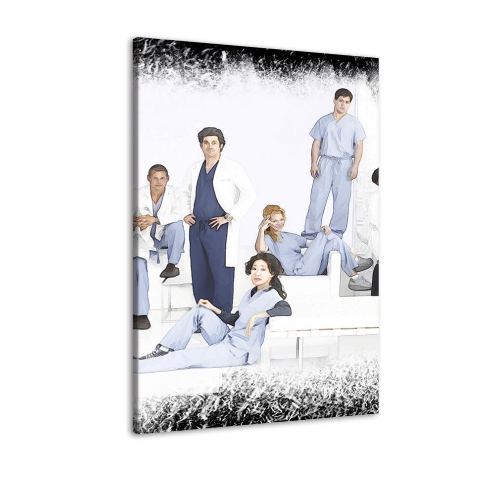 Blue Grey´s Anatomy 1 Piece HD Multi Panel Canvas Wall Art Frame - Original Frame