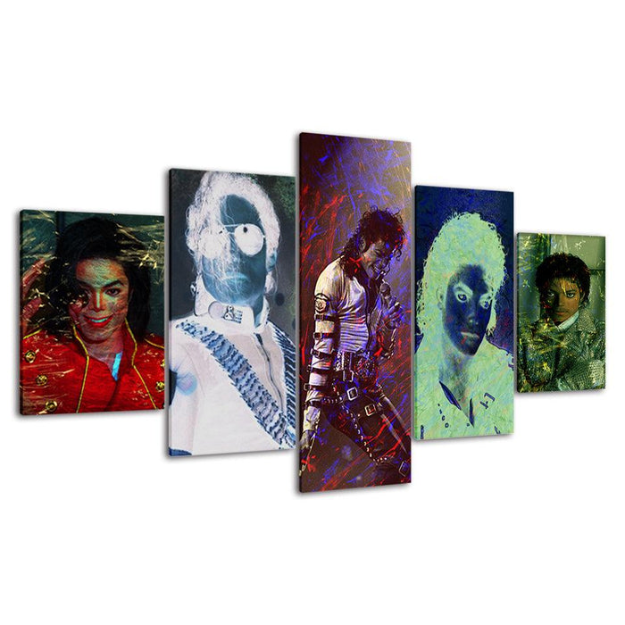 Michael Jackson 5 Piece HD Multi Panel Canvas Wall Art Frame - Original Frame