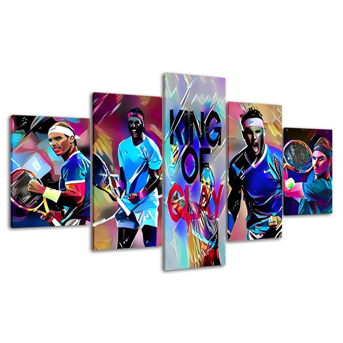 Tennis Match 5 Piece HD Multi Panel Canvas Wall Art Frame - Original Frame