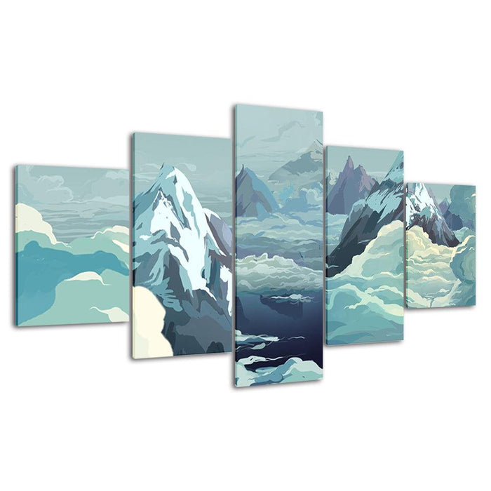 The Icy Winter 5 Piece HD Multi Panel Canvas Wall Art Frame - Original Frame