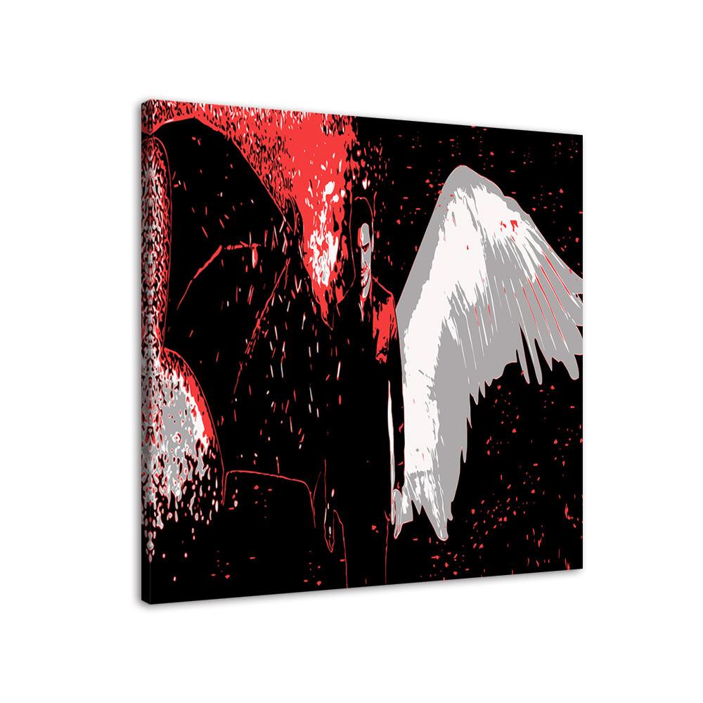 Black & Red Lucifer´s 1 Piece HD Multi Panel Canvas Wall Art Frame - Original Frame