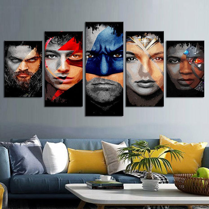 Movies Characters 5 Piece HD Multi Panel Canvas Wall Art Frame - Original Frame