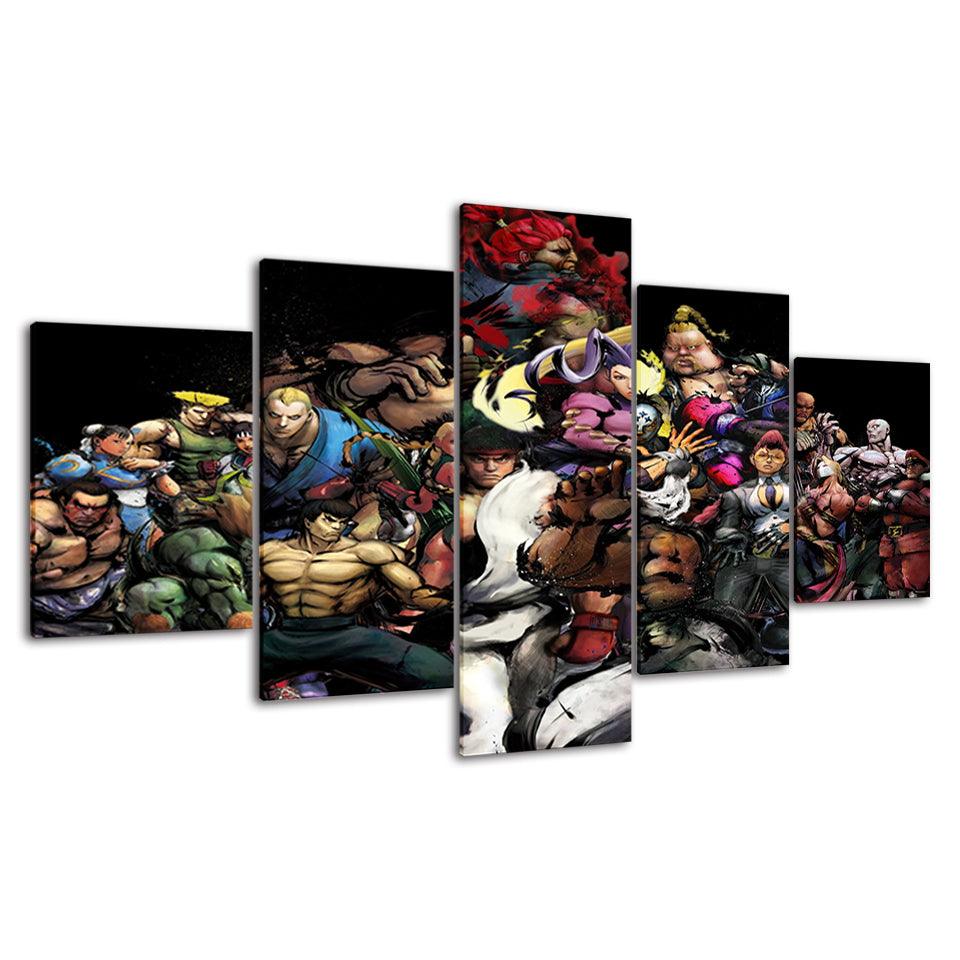 The Fighters Cartoon 5 Piece HD Multi Panel Canvas Wall Art Frame - Original Frame