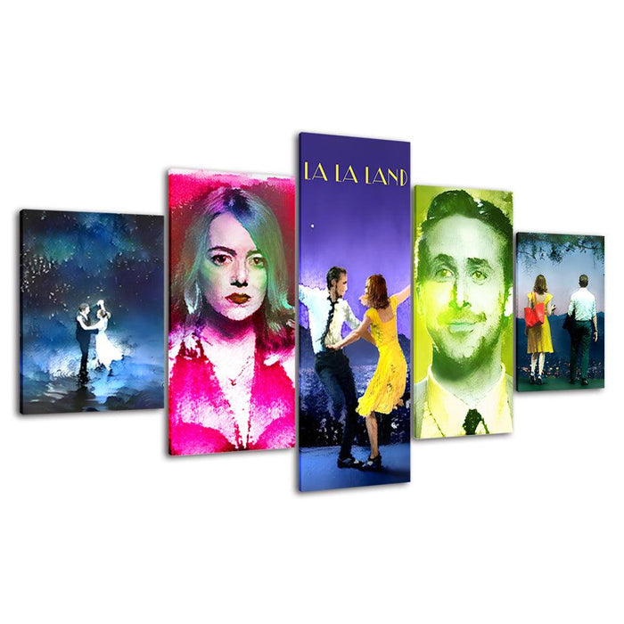 La La Land 5 Piece HD Multi Panel Canvas Wall Art Frame - Original Frame