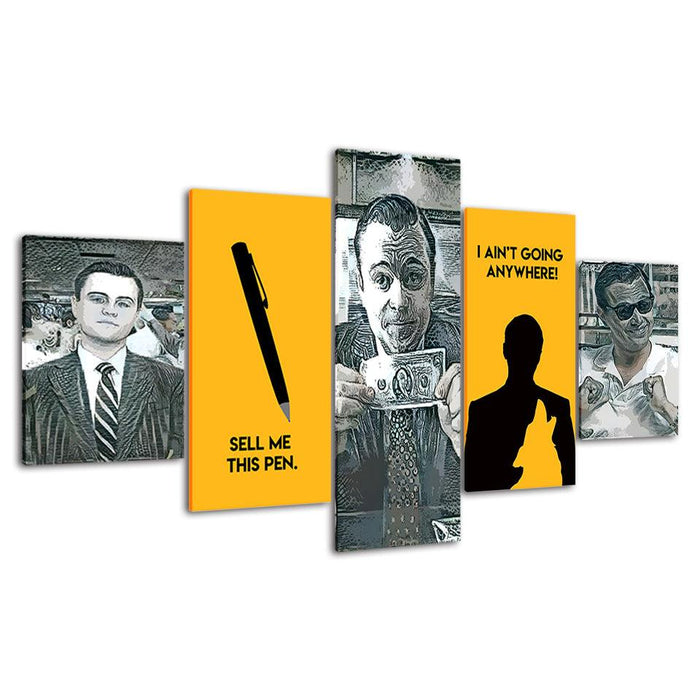 The Wolf Of Wall Street 5 Piece HD Multi Panel Canvas Wall Art Frame - Original Frame