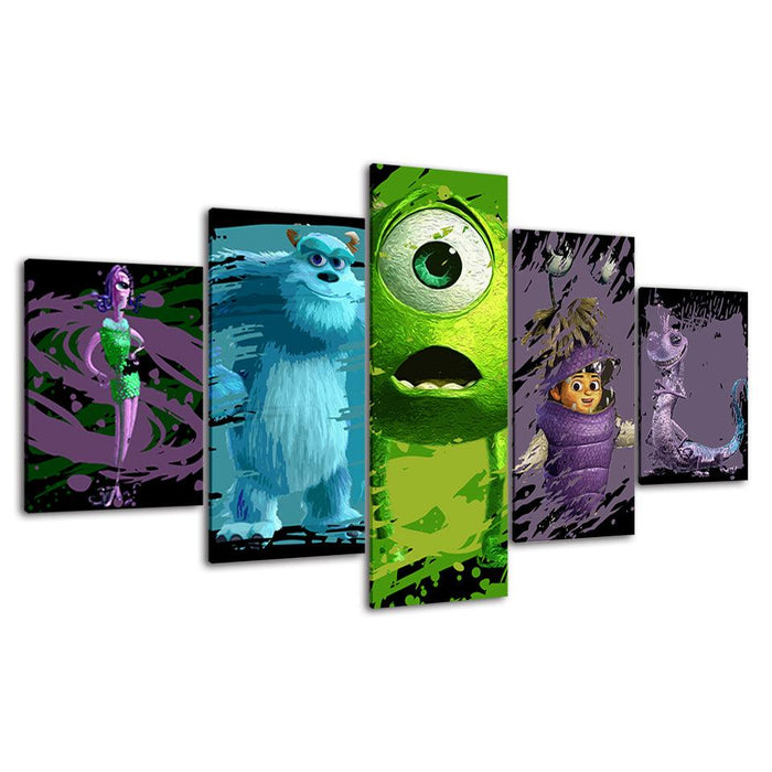 The Animals Inc Movie 5 Piece HD Multi Panel Canvas Wall Art Frame - Original Frame