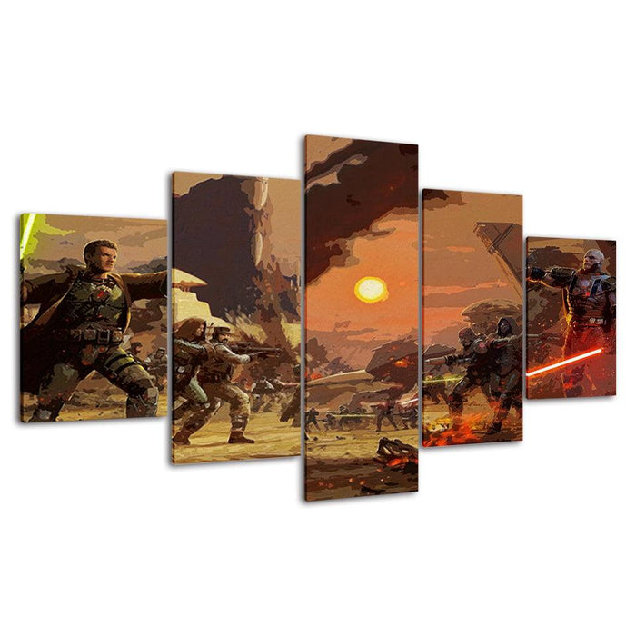 The Star Wars Movie 5 Piece HD Multi Panel Canvas Wall Art Frame - Original Frame