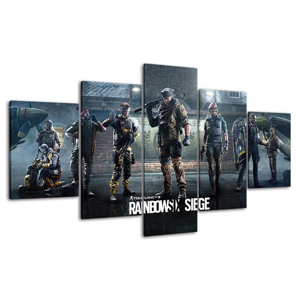 Tom Clancy's Rainbow Six Siege 5 Piece HD Multi Panel Canvas Wall Art Frame - Original Frame