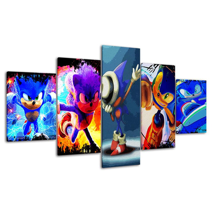 The Sonic Extreme Collection 5 Piece HD Multi Panel Canvas Wall Art Frame - Original Frame