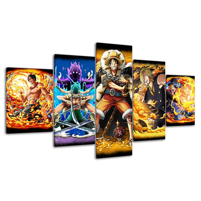 Anime 5 Piece HD Multi Panel Canvas Wall Art Frame - Original Frame